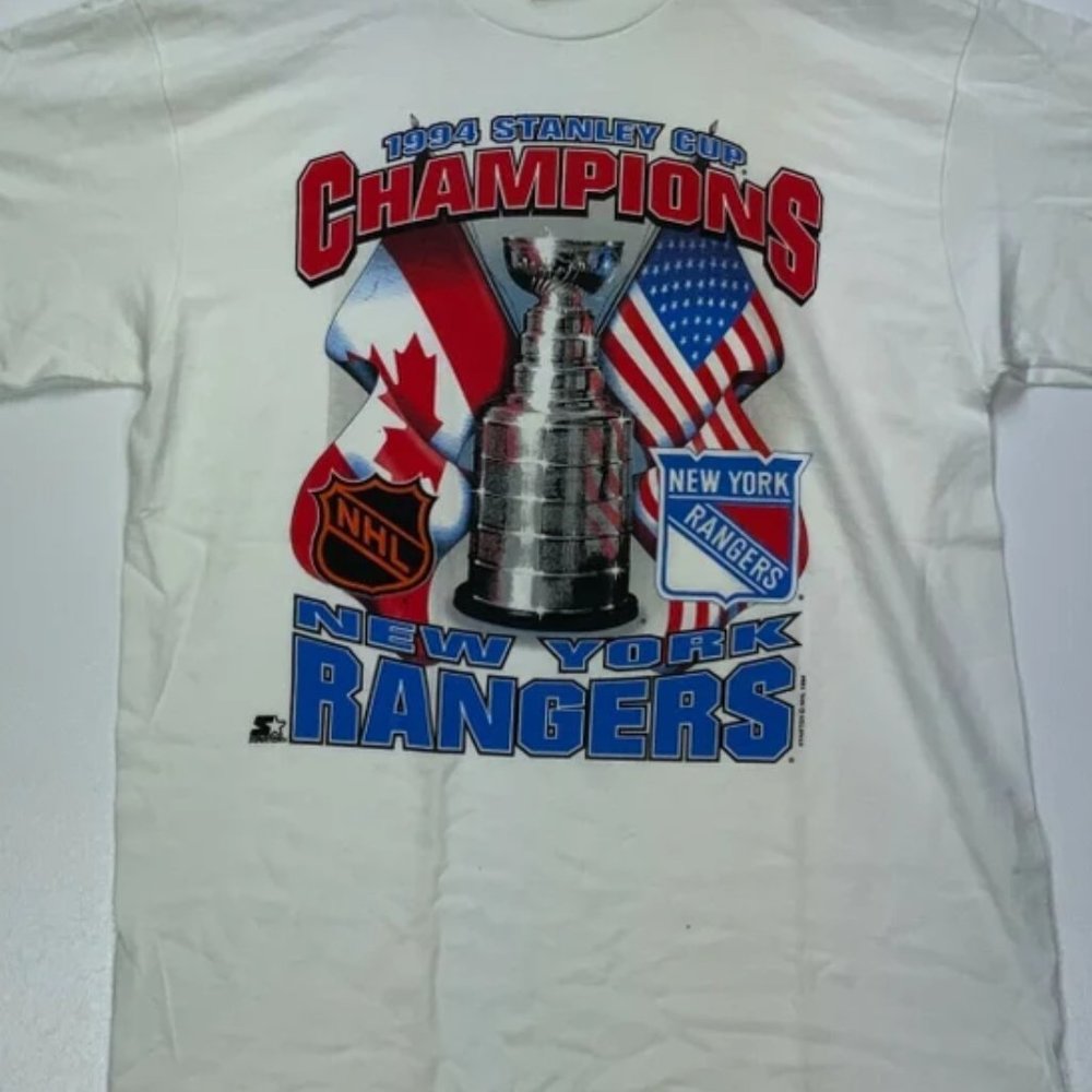 1994 New York Rangers Starter Vintage T-shirt XL White Nhl Single Stitch 90s